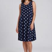Serafina Collection One Size Polka Dot Midi Dress, Navy image