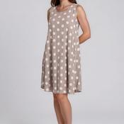 Serafina Collection One Size Polka Dot Midi Dress, Grey image