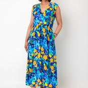 Serafina Collection One Size Watercolour Print Midi Dress, Blue Multi image