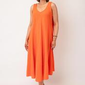Serafina Collection One Size Cotton Sleeveless Midi Dress, Orange