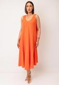 Serafina Collection One Size Cotton Sleeveless Midi Dress, Orange image