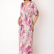 Serafina Collection One Size Floral Print Maxi Dress, Pink Multi image