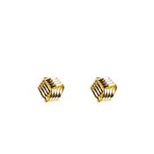 9 Carat Gold Collection Triple Tube Earrings, Gold