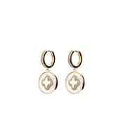 M Collection Colver Charm Huffie Hoop Earrings, Gold image