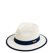 Serafina Woven Black Trim Fedora, Cream image