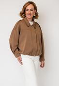 Serafina Collection Concealed Zip-Up Jacket, Beige image