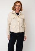 Serafina Collection Textured Button Up Jacket, Cream image