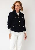 Serafina Collection Textured Button Up Jacket, Navy image