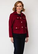 Serafina Collection Textured Button Up Jacket, Wine image