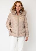 Serafina Collection Faux Fur Hood Puffer Coat, Beige image