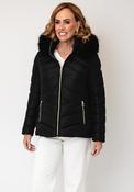 Serafina Collection Faux Fur Hood Puffer Coat, Black image