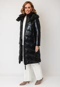 Serafina Collection Hooded Puffer Coat, Black image