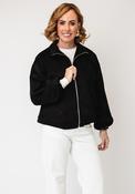 Serafina Collection High Neckline Zip-Up Jacket, Black image