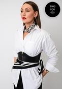 Serafina Collection Magnetic Pearl Cheetah Print Neck Scarf, Beige &amp; Black image