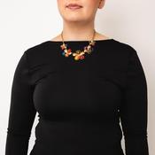 Serafina Collection Floral Gold Plated Pendant Necklace, Multi-Coloured image