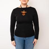 Serafina Collection Double Stone Pendant Necklace, Brown image