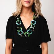 Serafina Collection Chunky Chain Neckline, Green image