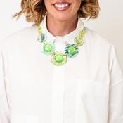 Serafina Collection Chunky Chain Disc Necklace, Green image