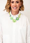 Serafina Collection Chunky Chain Disc Necklace, Green image