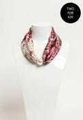Serafina Collection Magnetic Pearl Paisley Print Neck Scarf, Wine image