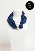 Serafina Collection Magnetic Pearl Neck Scarf, Navy image
