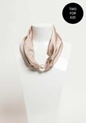Serafina Collection Magnetic Pearl Neck Scarf, Taupe image
