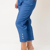 Yew Cargo Style Capri Trousers, Denim Blue image
