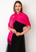 Serafina Collection Cashmere Blend Pashmina and Brooch, Fuchsia Pink image
