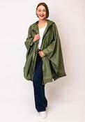 Serafina Collection One Size Polka Dot Print Rain Poncho, Khaki