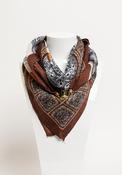 Serafina Collection Magnetic Geometric Tile Print Scarf, Brown image