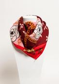 Serafina Collection Magnetic Bow &amp; Rose Print Scarf, Red Multi image