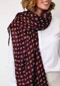 Serafina Collection Abstract Print Cotton-blend Scarf, Wine Multi image