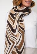Serafina Collection Abstract Print Scarf, Beige Multi image