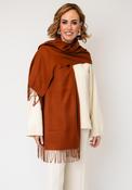Serafina Collection Fringed Trim Cashmere-blend Pashmina, Orange image