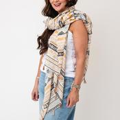Serafina Collection Abstract Print Scarf, Beige Multi image