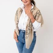 Serafina Collection Paisley Pattern Scarf, Beige Multi