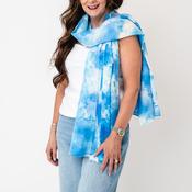 Serafina Collection Watercolour Print Scarf, Blue Multi image