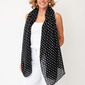 Serafina Collection Polka Dot Viscose Scarf, Black image