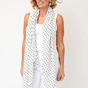 Serafina Collection Polka Dot Viscose Scarf, White image
