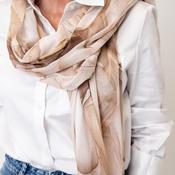 Serafina Collection Marble Print Scarf, Brown Multi