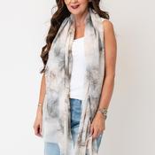 Serafina Collection Floral Foil Print Scarf, Beige Multi image