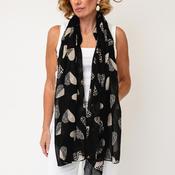 Serafina Collection Assorted Heart Print Scarf, Black Multi image