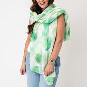 Serafina Collection Watercolour Scarf, Green Multi image