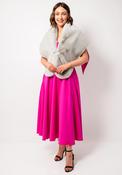Serafina Collection One Size Faux Fur Shawl, Light Grey image