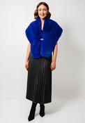 Serafina Collection One Size Faux Fur Shawl, Royal Blue image