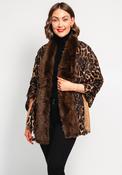 Malissa J Leopard Print Faux Fur Shawl, Brown image