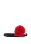 Zen Collection Faux Fur Slider, Red image