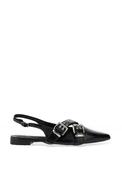 Zen Collection Criss Cross Buckle Ballet Pumps, Black