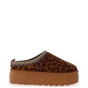 Zen Collection Leopard Printed Mule Slipper Shoes, Tan image