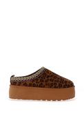 Zen Collection Leopard Printed Mule Slipper Shoes, Tan image